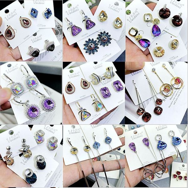 925 silver exquisite crystal earrings for women gift fashion diamond jewelry mix style wholesale, Golden
925 silver exquisite crystal earrings for women gift fashion diamond jewelry mix style wholesale, Golden