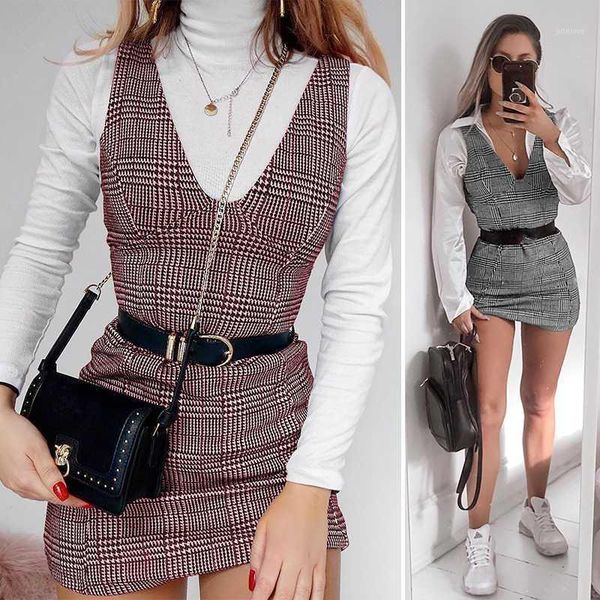 women mini dress v neck plaid sleeveless tank shirt pencil dress summer spring autumn hip hop girl clothes1, Black;gray
women mini dress v neck plaid sleeveless tank shirt pencil dress summer spring autumn hip hop girl clothes1, Black;gray