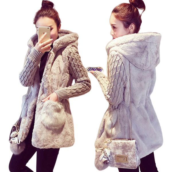 spring autumn jacket women hooded coat furry faux fur knit sweater coat big pocketswomen coats and jacket plus size women jacket 201112, Black;brown
spring autumn jacket women hooded coat furry faux fur knit sweater coat big pocketswomen coats and jacket plus size women jacket 201112, Black;brown