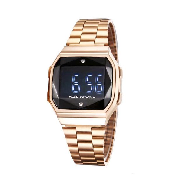 casual fashion diamond led digital watch iced out watch automatic touch screen royal oak steel belt, Slivery;brown 
casual fashion diamond led digital watch iced out watch automatic touch screen royal oak steel belt, Slivery;brown