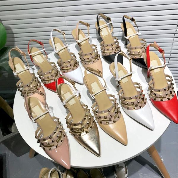 ins fashion women's shoes genuine leather women's pumps pointed toe high heels sandas rivet patent leather dress pumps 34-41, Black
ins fashion women's shoes genuine leather women's pumps pointed toe high heels sandas rivet patent leather dress pumps 34-41, Black