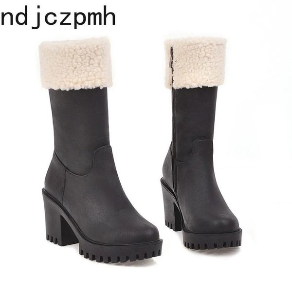 boots winter the fashion round head color matching zipper thick heel high middle tube women's shoes size 34-43, Black
boots winter the fashion round head color matching zipper thick heel high middle tube women's shoes size 34-43, Black