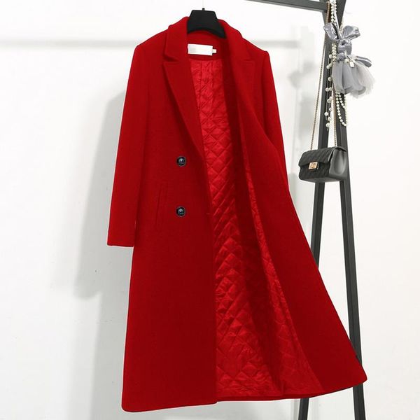 women's wool & blends black thick woolen coat women work clothes 2021 winter plus cotton slim long overcoat size classic female coats 4
women's wool & blends black thick woolen coat women work clothes 2021 winter plus cotton slim long overcoat size classic female coats 4