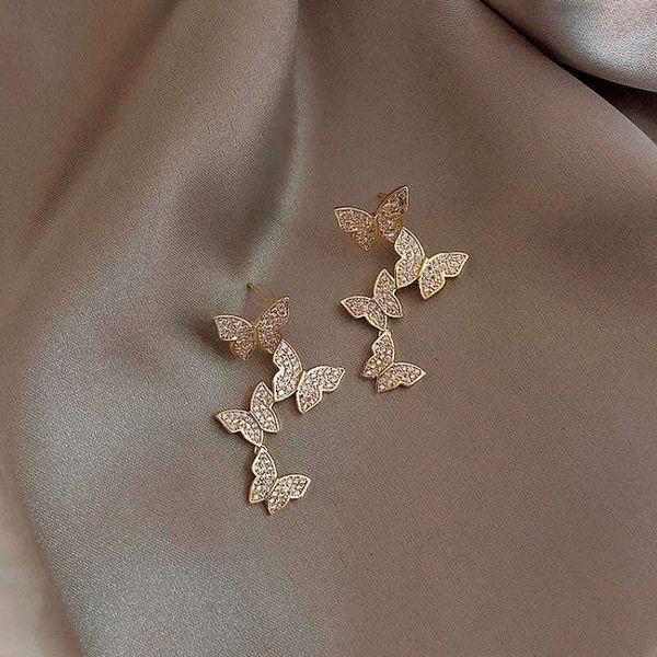 925 silver stud rhinestone-encrusted personality trendy cool style butterfly earrings womens korean fashion graceful online influencer earri, Golden
925 silver stud rhinestone-encrusted personality trendy cool style butterfly earrings womens korean fashion graceful online influencer earri, Golden