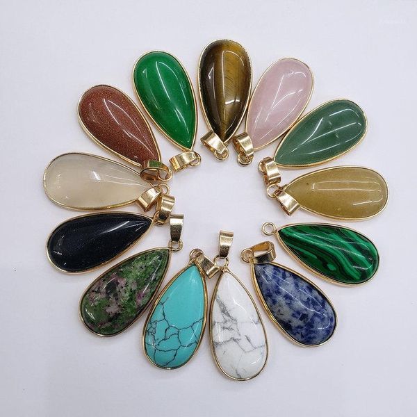 wholesale 10pcs/lot 2020 mixed natural stones gold side water drop shape pendants for jewelry making, Black
wholesale 10pcs/lot 2020 mixed natural stones gold side water drop shape pendants for jewelry making, Black