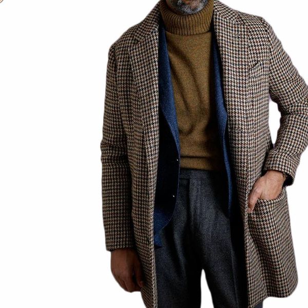 plaid men's overcoat woolen warm england style double breasted thick loose mid-length casual trench winter coat male jacket, Black
plaid men's overcoat woolen warm england style double breasted thick loose mid-length casual trench winter coat male jacket, Black
