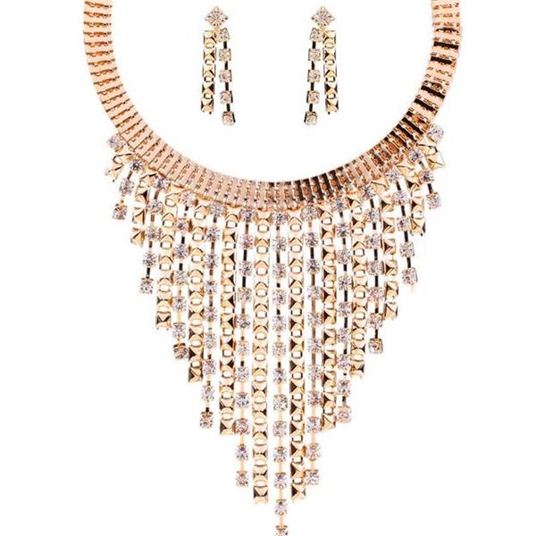 2020 europe and the united states new fashion multi-layer fringed rhinestone necklace banquet set collar jewelry, Silver 
2020 europe and the united states new fashion multi-layer fringed rhinestone necklace banquet set collar jewelry, Silver
