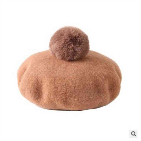 children pompoms beret solid color octagonal cap girls winter wool painter hats for 1-3 years kids, Blue;gray
children pompoms beret solid color octagonal cap girls winter wool painter hats for 1-3 years kids, Blue;gray