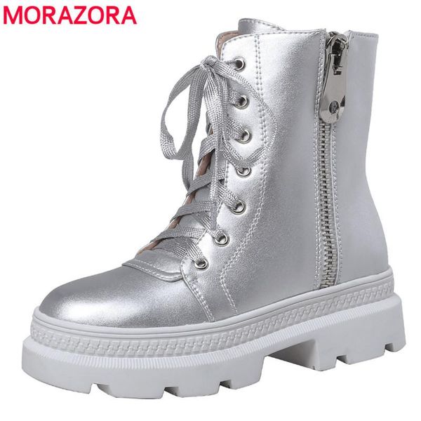 boots morazora 2021 brand fashion women genuine leather lace up winter shoes med heels round toe 4 color ankle, Black
boots morazora 2021 brand fashion women genuine leather lace up winter shoes med heels round toe 4 color ankle, Black