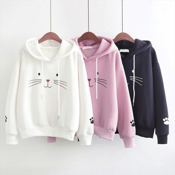 осень женской моды top толстовка cat printing harajuku рубашка с длинным рукавом толстовки женщина повседневные сыпучие coat, Black
осень женской моды top толстовка cat printing harajuku рубашка с длинным рукавом толстовки женщина повседневные сыпучие coat, Black