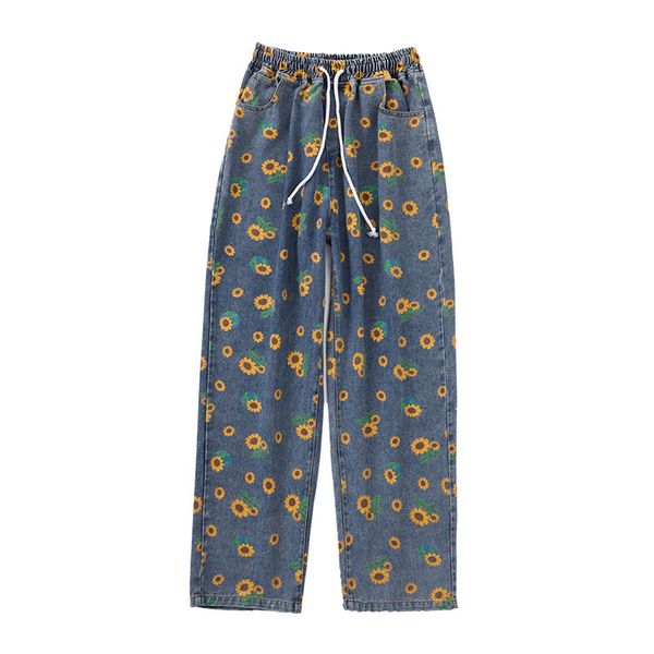 2021 new loose-fitting high-street hip-hop sunflower print jeans trend male female skateboards 9jl5, Blue
2021 new loose-fitting high-street hip-hop sunflower print jeans trend male female skateboards 9jl5, Blue