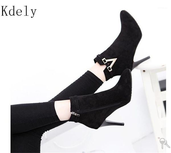 spring autumn stiletto thin high heels pointed toe faux suede zipper style boots ankle womens boots1, Black
spring autumn stiletto thin high heels pointed toe faux suede zipper style boots ankle womens boots1, Black