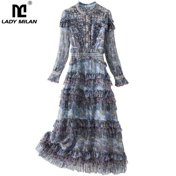 women's runway designer dresses o neck long sleeves tiered ruffles printed elegant high street mid autumn dresses, Black;gray
women's runway designer dresses o neck long sleeves tiered ruffles printed elegant high street mid autumn dresses, Black;gray