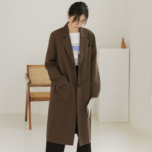 autumn 2020 chic port style personality street style minimalist long suit windcoat coat coat female tide, Tan;black
autumn 2020 chic port style personality street style minimalist long suit windcoat coat coat female tide, Tan;black