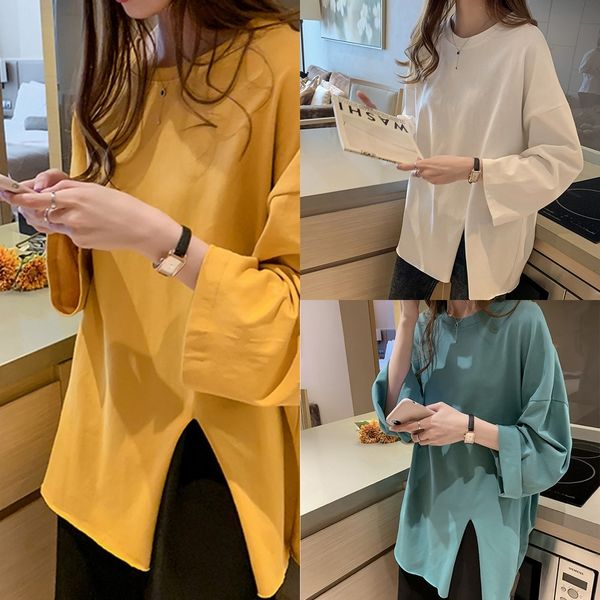 xurry color sleeve women's medium and new loose korean version 2020 lazy autumn long style solid long with cotton t-shirt t-shirt backi, White
xurry color sleeve women's medium and new loose korean version 2020 lazy autumn long style solid long with cotton t-shirt t-shirt backi, White
