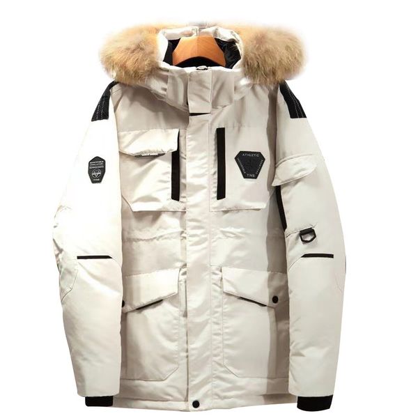 one generation couple down jacket men's fashion casual running white duck thick warm, Black