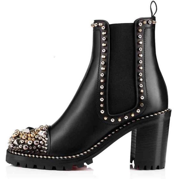 designer women's famous red bottom boot chasse a clou black calf leather + gold studs winter lady ankle boots party wedding eu35-43
designer women's famous red bottom boot chasse a clou black calf leather + gold studs winter lady ankle boots party wedding eu35-43