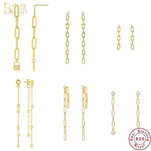 hoop & huggie s925 sterling silver long chain drop earring geometric personality back clips earrings for women gift jewelry pendientes brinc, Golden;silver
hoop & huggie s925 sterling silver long chain drop earring geometric personality back clips earrings for women gift jewelry pendientes brinc, Golden;silver