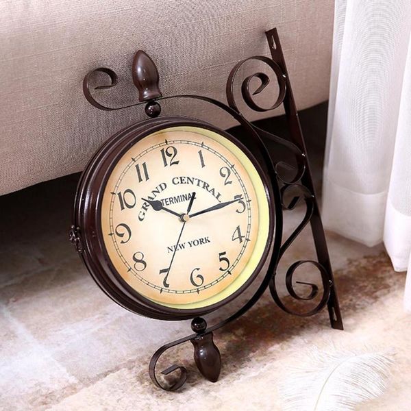 wall clocks 1pc european retro style quiet round dial double-sided clock outside bracket home cafe bar decoration1
wall clocks 1pc european retro style quiet round dial double-sided clock outside bracket home cafe bar decoration1