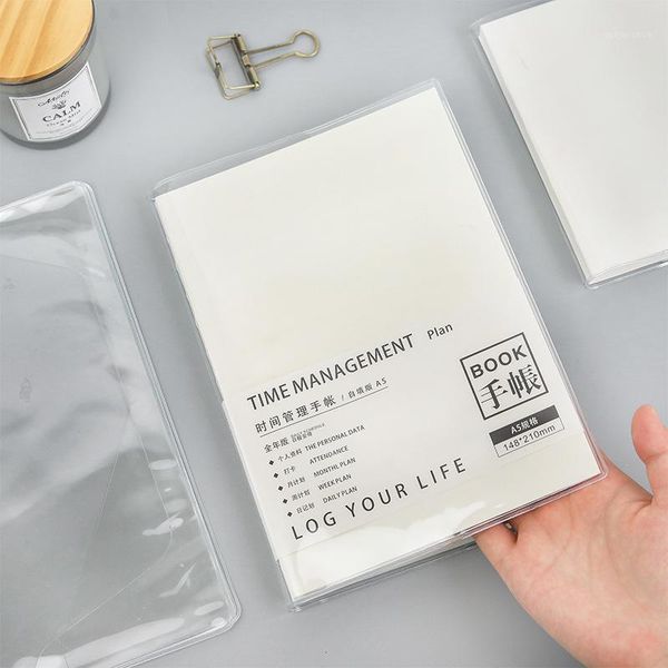 transparent notebook cover a5a6 planner inner core refill paper protective shell for note for midori diary book school supplies1, Purple;pink
transparent notebook cover a5a6 planner inner core refill paper protective shell for note for midori diary book school supplies1, Purple;pink