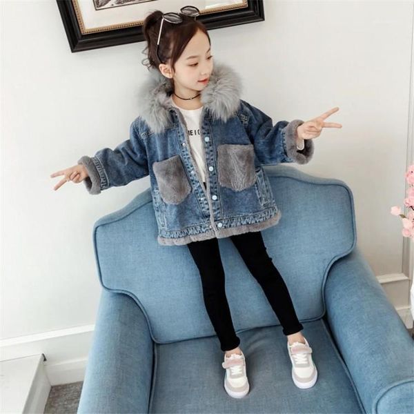 2020 autumn winter children's denim jacket kids girls faux fur collar cotton denim outwear teen basic cowboy jacket for girl k601, Blue;gray
2020 autumn winter children's denim jacket kids girls faux fur collar cotton denim outwear teen basic cowboy jacket for girl k601, Blue;gray