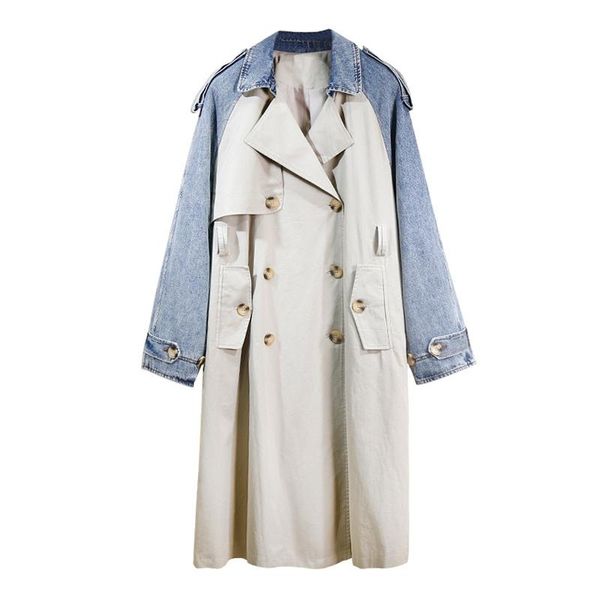 patchwork denim ladies plus size windbreaker lapel long sleeve loose women's windbreaker 2021 autumn and winter denim jacket, Tan;black
patchwork denim ladies plus size windbreaker lapel long sleeve loose women's windbreaker 2021 autumn and winter denim jacket, Tan;black