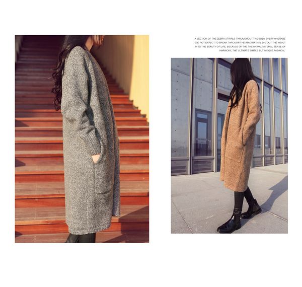 autumn and winter new women's clothing korean fashion loose knit coat medium length long sleeve sweater coat, Black
autumn and winter new women's clothing korean fashion loose knit coat medium length long sleeve sweater coat, Black