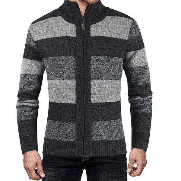 men's sweaters sweater coat men 2021 winter thick warm hooded cardigan jumpers striped wool liner zipper fleece coats outwear, White;black
men's sweaters sweater coat men 2021 winter thick warm hooded cardigan jumpers striped wool liner zipper fleece coats outwear, White;black