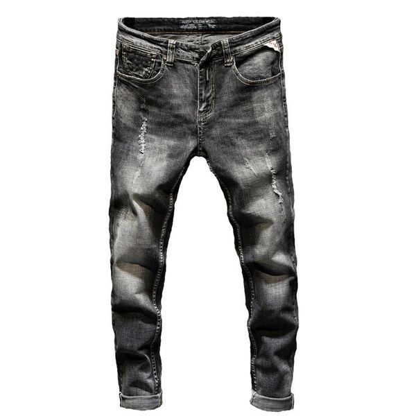 men's jeans fashionable streetwear biker jean for men distressed ripped slim fit gray stretch denim pants punk style, Blue
men's jeans fashionable streetwear biker jean for men distressed ripped slim fit gray stretch denim pants punk style, Blue