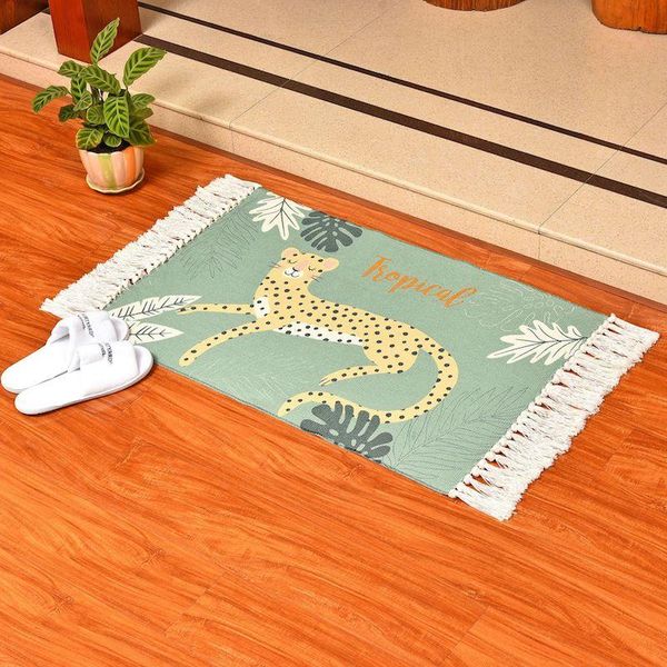 Cotton Thread Rug Handmade Weave Tropical Leopard Tassel Carpet Kitchen Door Floor Bedding Mats Warm Home Bathroom Decoration
Cotton Thread Rug Handmade Weave Tropical Leopard Tassel Carpet Kitchen Door Floor Bedding Mats Warm Home Bathroom Decoration