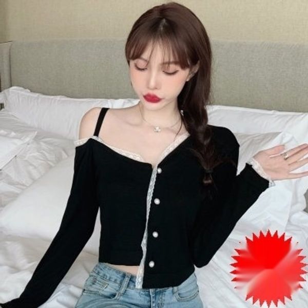 small fragrancethe shoulder irregular sweater splicing short long sleeve cardigan women fashion small fragrancethe shoulder irregular lace t, White;black
small fragrancethe shoulder irregular sweater splicing short long sleeve cardigan women fashion small fragrancethe shoulder irregular lace t, White;black