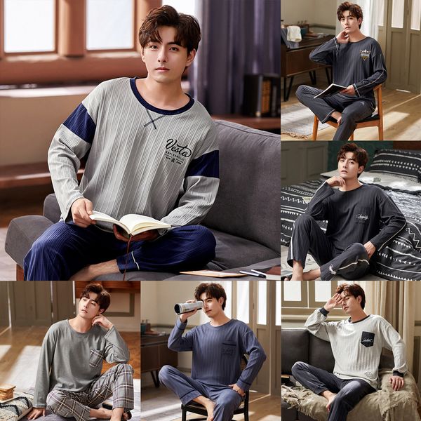 cotton pajamas for men autumn winter comfortable sleepwear suit casual loose long sleeve pijamas set plus size pijama hombre q1216, Black;white
cotton pajamas for men autumn winter comfortable sleepwear suit casual loose long sleeve pijamas set plus size pijama hombre q1216, Black;white