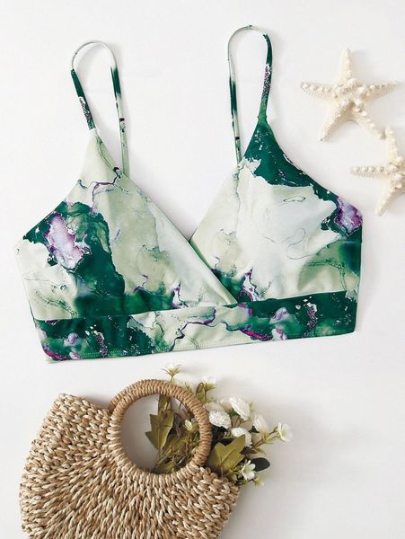 plus marble print bikini i0ms#, Black 
plus marble print bikini i0ms#, Black