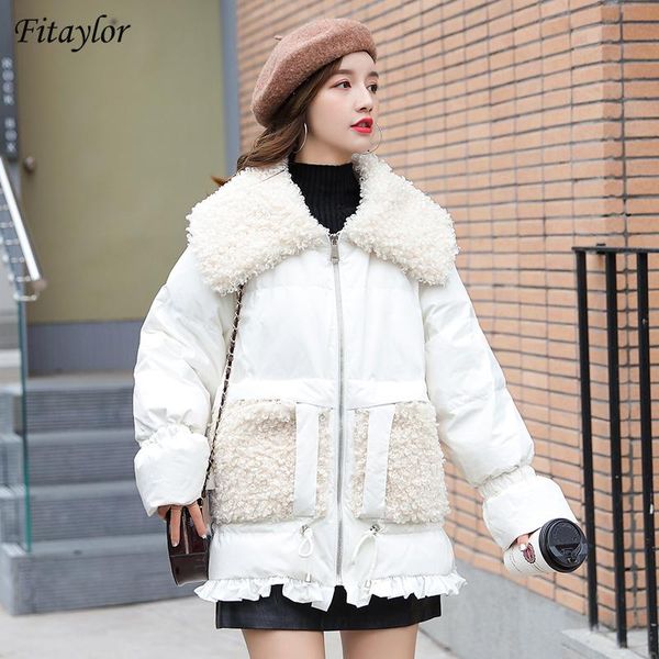 fitaylor new winter women cashmere collar oversize down parkas 90% white duck down coat patchwork thick warm snow jacket outwear, Black
fitaylor new winter women cashmere collar oversize down parkas 90% white duck down coat patchwork thick warm snow jacket outwear, Black