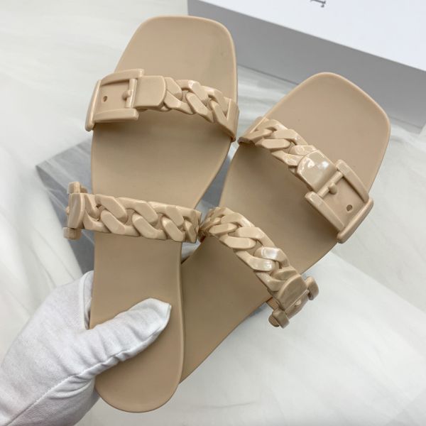summer flat chain jelly slippers women square toe pvc sandals female comfort seaside vacation beach shoes outside wear slides, Black
summer flat chain jelly slippers women square toe pvc sandals female comfort seaside vacation beach shoes outside wear slides, Black