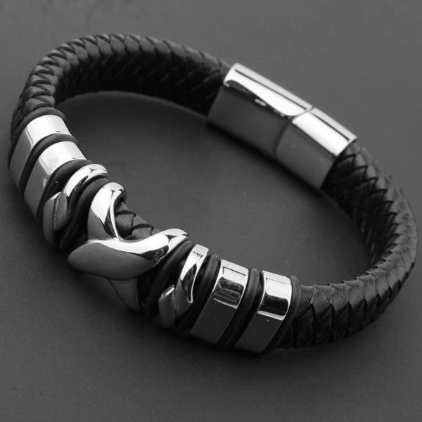 men bracelet luxury 12mm genuine skin with 361l stainless steel buckle bracelets fashion men women leather bangles, Black
men bracelet luxury 12mm genuine skin with 361l stainless steel buckle bracelets fashion men women leather bangles, Black