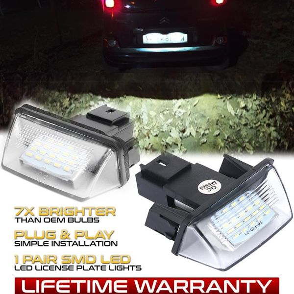 2x for 206 207 306 307 308 406 407 5008 partner car led license number plate light lamps auto accessories car styling
2x for 206 207 306 307 308 406 407 5008 partner car led license number plate light lamps auto accessories car styling