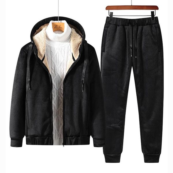 mens winter sets velvet jogging running outfit casual 2 piece set hoodie youth black sweatsuit men jogger solid color sport wear, Black;blue
mens winter sets velvet jogging running outfit casual 2 piece set hoodie youth black sweatsuit men jogger solid color sport wear, Black;blue