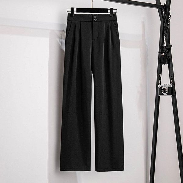 women's spring summer loose high-waist plus size pants straight-leg business wide-leg nine-point, Black
women's spring summer loose high-waist plus size pants straight-leg business wide-leg nine-point, Black