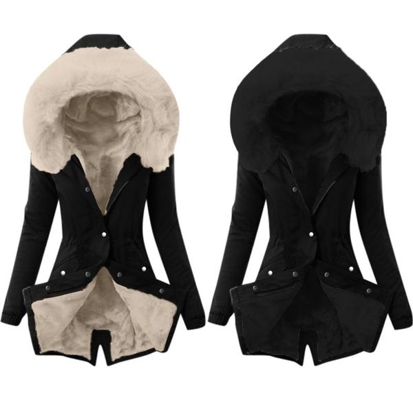 2020 ladies lining warm thicken coats winter fashion womens patchwork hooded long jackets female solid button overcoat, Black
2020 ladies lining warm thicken coats winter fashion womens patchwork hooded long jackets female solid button overcoat, Black