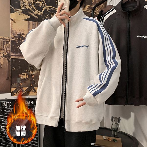 2021 plus autumn%winter collar cardigan stripes with soft teenage hood casual zipper loose versatile couples jacket el44, Black;brown
2021 plus autumn%winter collar cardigan stripes with soft teenage hood casual zipper loose versatile couples jacket el44, Black;brown