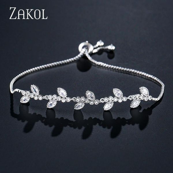 zakol trendy cubic zirconia white color leaf charm cz crystal female adjustable bracelets for women wedding jewelry fsbp2074, Black
zakol trendy cubic zirconia white color leaf charm cz crystal female adjustable bracelets for women wedding jewelry fsbp2074, Black