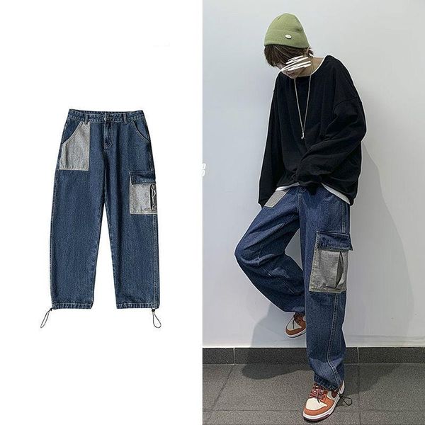 men's jeans 2021 baggy homme cargo pocket casual pants fashion trend blue/black color wash biker denim loose trousers size -2xl
men's jeans 2021 baggy homme cargo pocket casual pants fashion trend blue/black color wash biker denim loose trousers size -2xl
