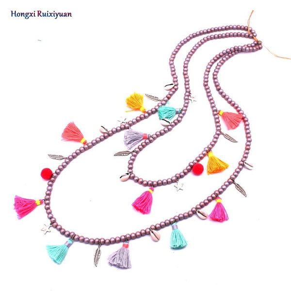 pendant necklaces jewelry 2 layers handmade bead necklace bohemian colorful tassels & wood fashion charm, Silver
pendant necklaces jewelry 2 layers handmade bead necklace bohemian colorful tassels & wood fashion charm, Silver