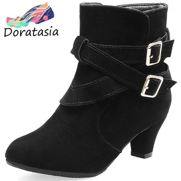 doratasia elegant women solid buckle strap round toe ankle shoes spike heel casual stylish fluffy boots women boots1, Black
doratasia elegant women solid buckle strap round toe ankle shoes spike heel casual stylish fluffy boots women boots1, Black