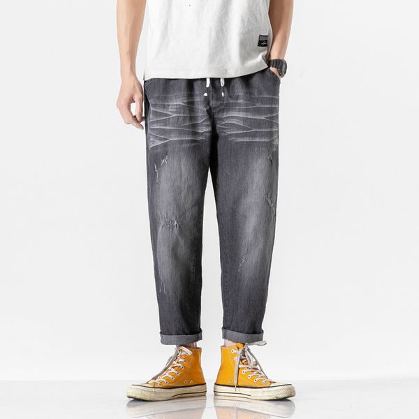 new jeans in spring, fashionable korean capris, casual youth pants, men's wear, Blue
new jeans in spring, fashionable korean capris, casual youth pants, men's wear, Blue