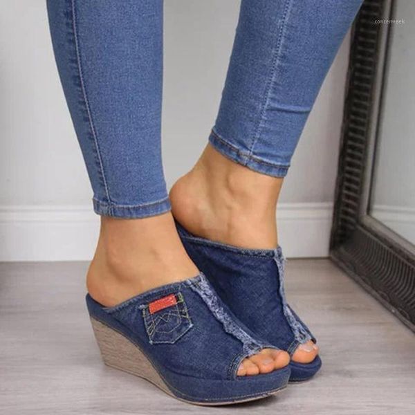 slippers women's sandals summer fashion casual open-toed thick bottom women denim wedge heel shoes women1, Black
slippers women's sandals summer fashion casual open-toed thick bottom women denim wedge heel shoes women1, Black