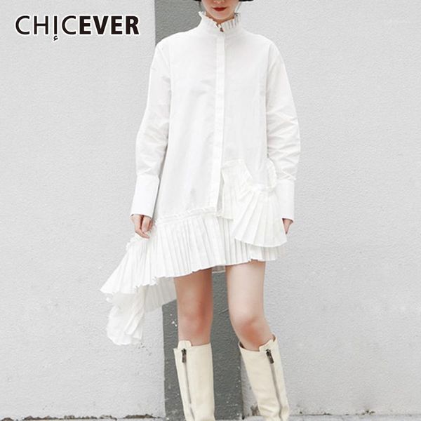 chicever patchwork shirt for women stand collar long sleeve ruffles asymmetric hem ruched blouse female 2020 fall new clothing1, White
chicever patchwork shirt for women stand collar long sleeve ruffles asymmetric hem ruched blouse female 2020 fall new clothing1, White