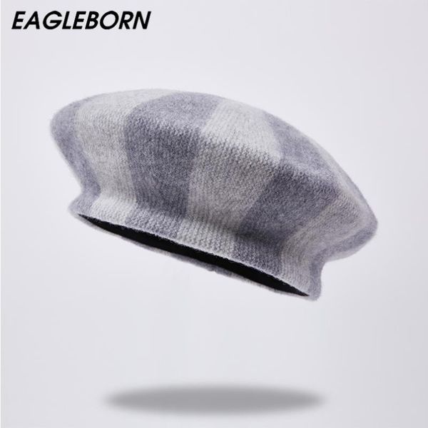 berets 2021 winter hat stripe womens hats cute beret women barette ladies knitting fashion model week, Blue;gray
berets 2021 winter hat stripe womens hats cute beret women barette ladies knitting fashion model week, Blue;gray