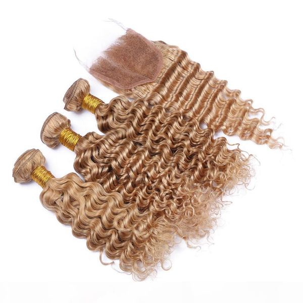 #27 honey blonde peruvian human hair 3bundles with deep wave lace closure 4x4 part strawbery blonde lace closure with peruvian hair, Black
#27 honey blonde peruvian human hair 3bundles with deep wave lace closure 4x4 part strawbery blonde lace closure with peruvian hair, Black